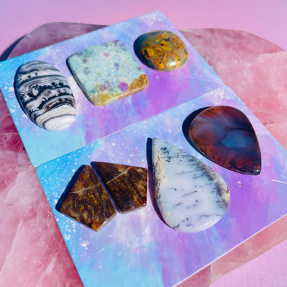 Mixed Crystal Cabochon Set of 7 (Video)