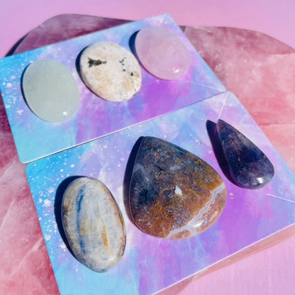 Mixed Crystal Cabochon Set of 6 (Video)