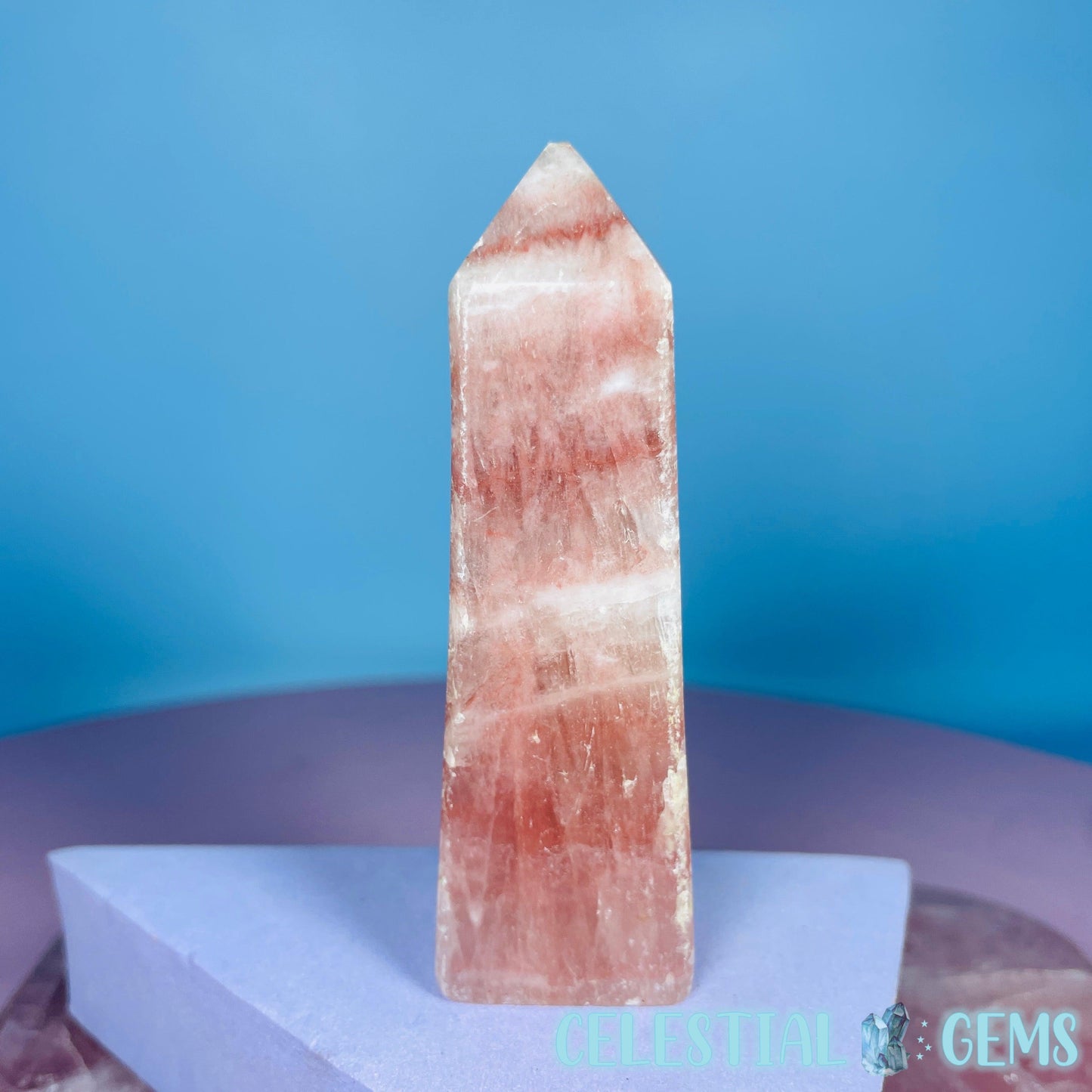 Rose Calcite Small Obelisk Tower