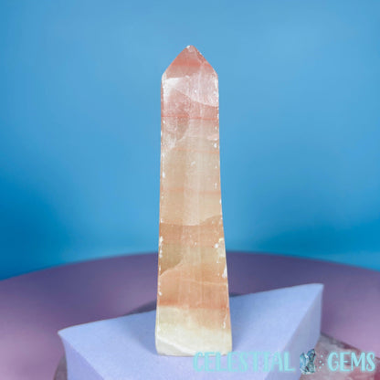 Rose Calcite Small Obelisk Tower