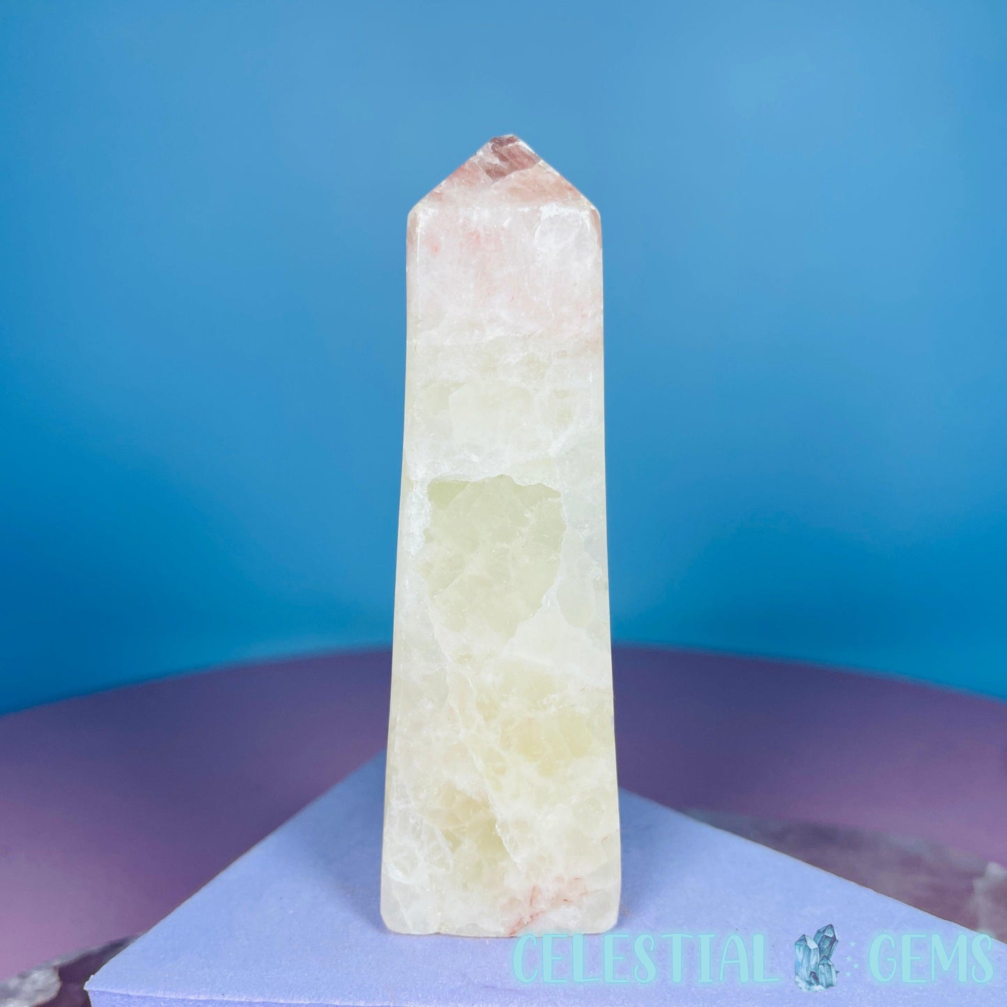 Rose Calcite Small Obelisk Tower