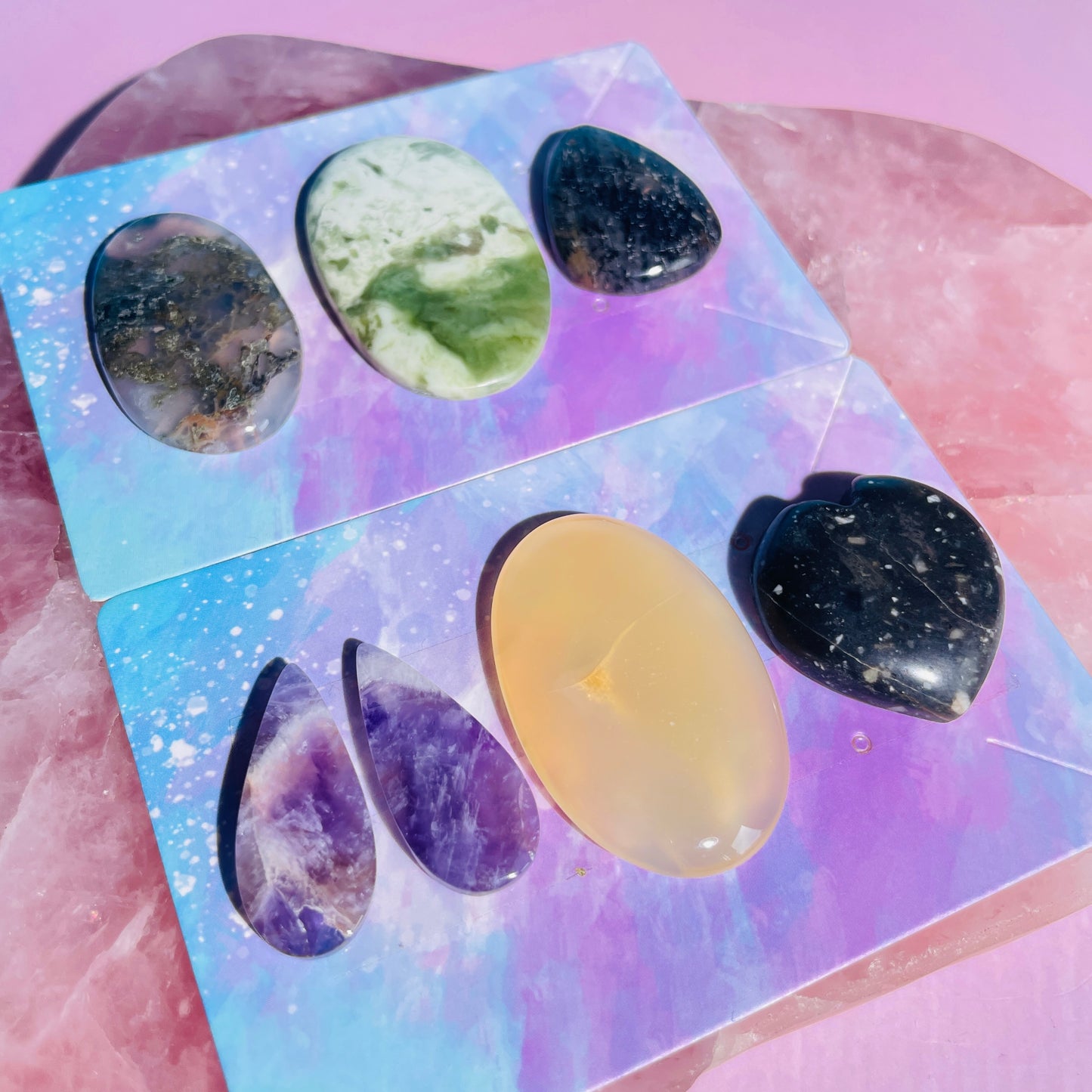 Mixed Crystal Cabochon Set of 7