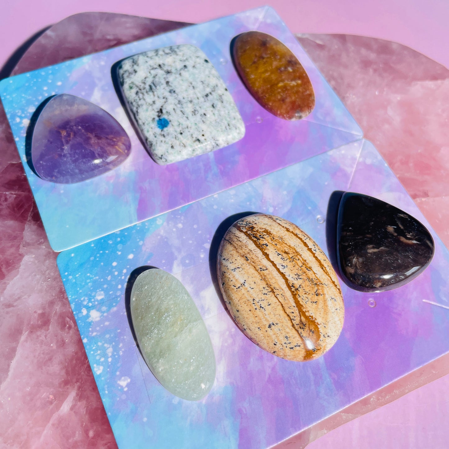 Mixed Crystal Cabochon Set of 6 (Video)