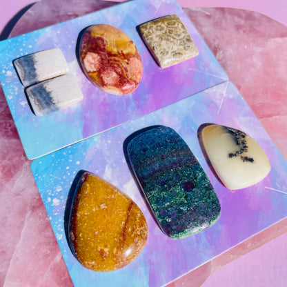 Mixed Crystal Cabochon Set of 7