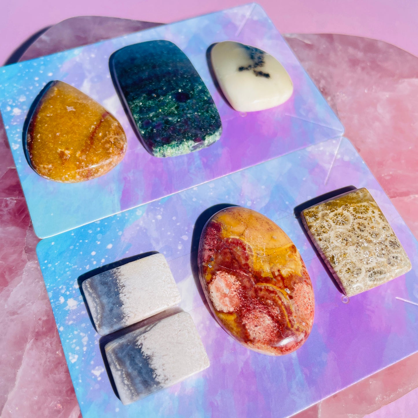 Mixed Crystal Cabochon Set of 7