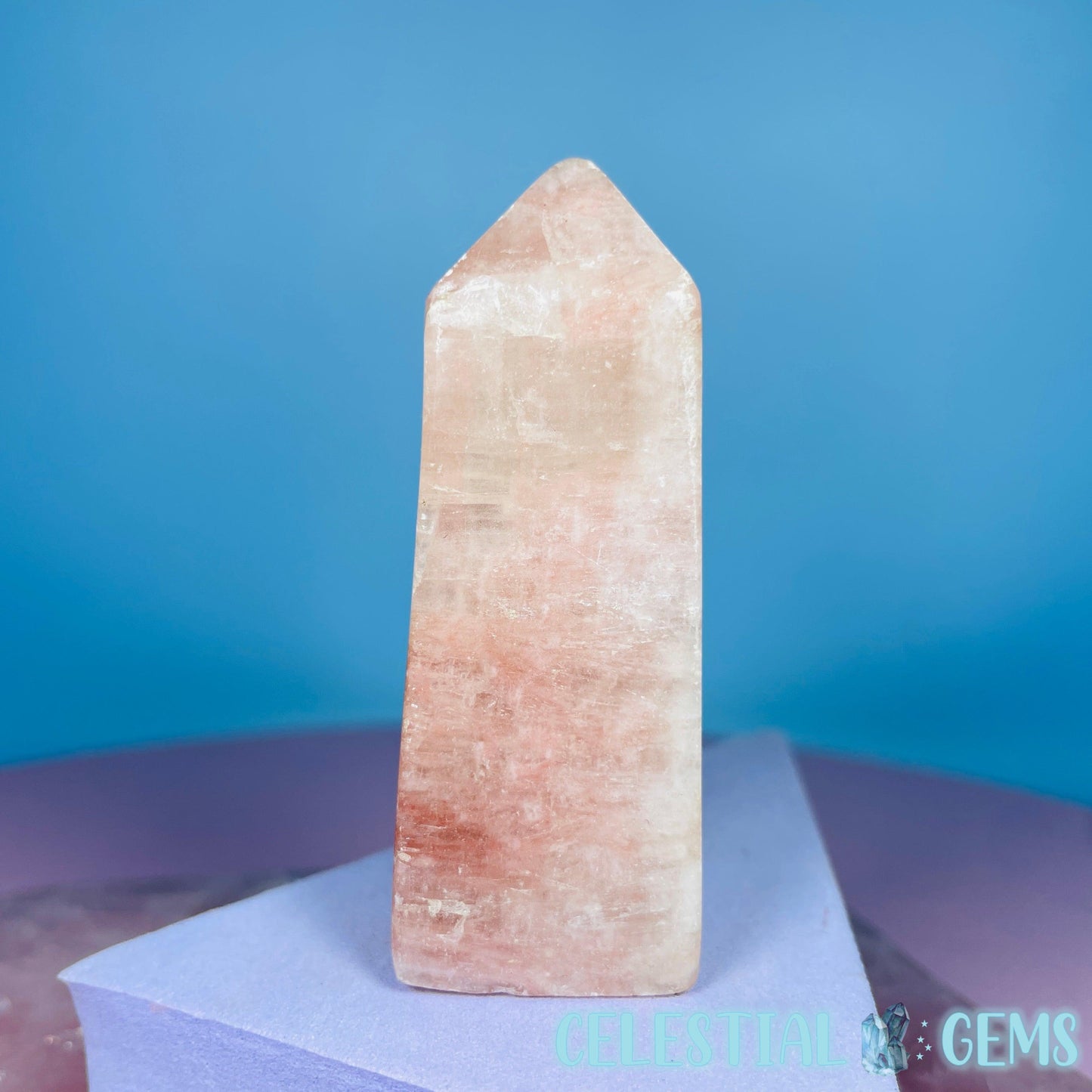 Rose Calcite Small Obelisk Tower