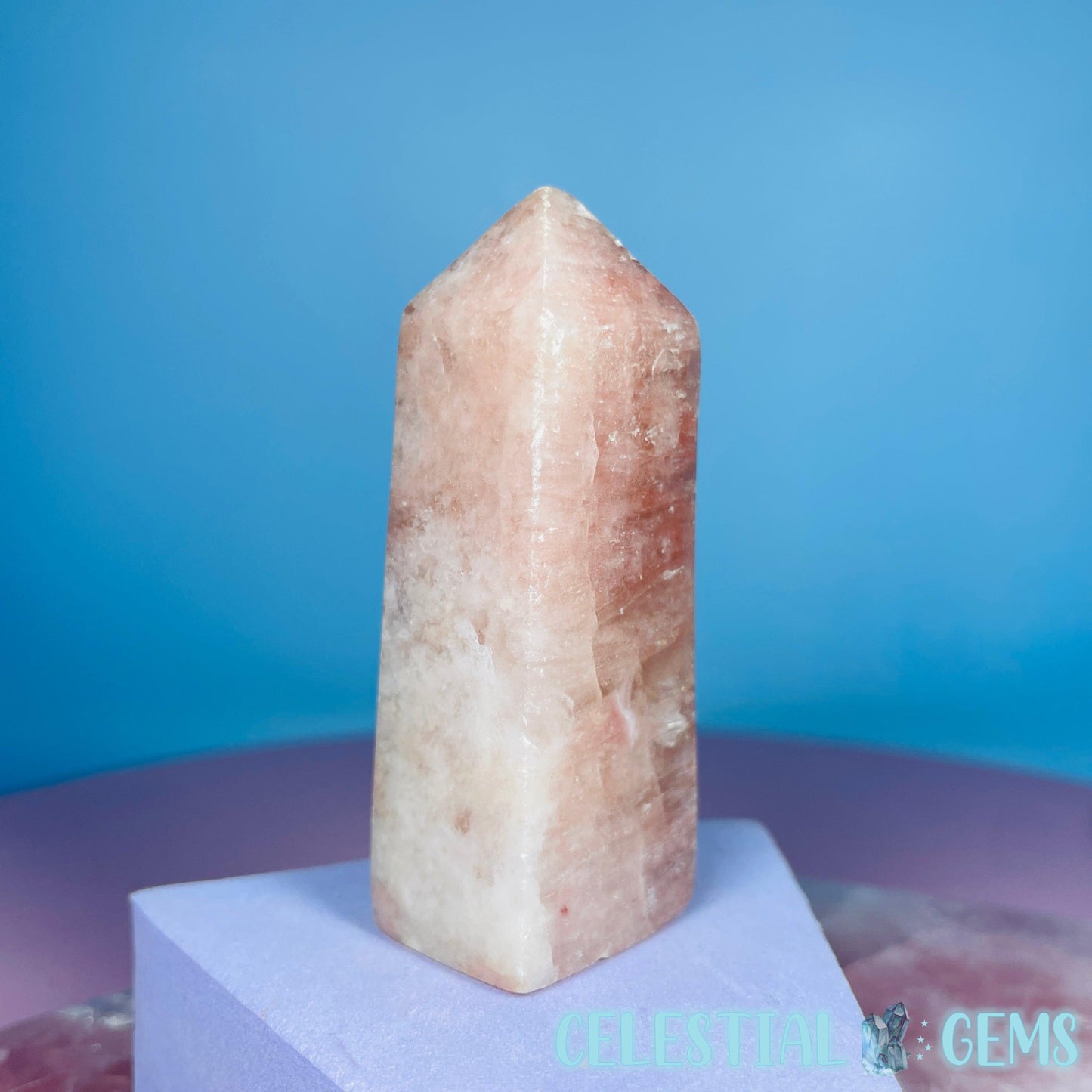 Rose Calcite Small Obelisk Tower