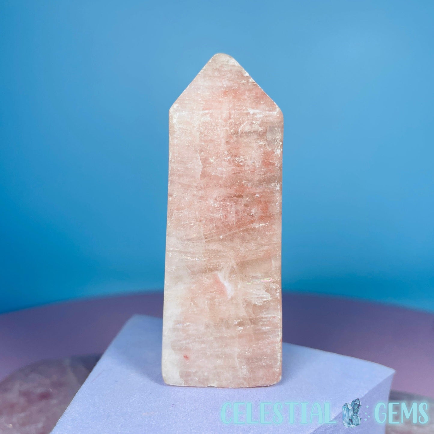 Rose Calcite Small Obelisk Tower