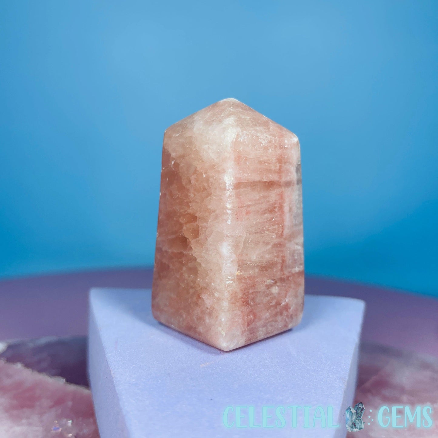 Rose Calcite Small Obelisk Tower