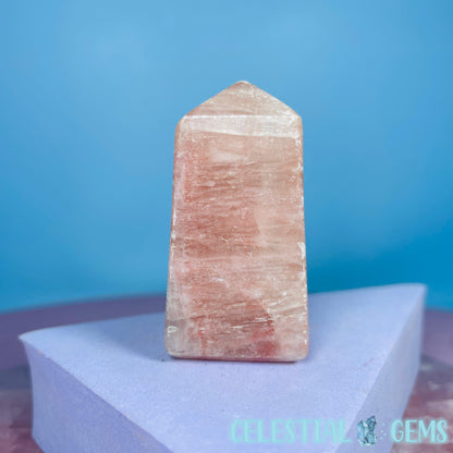 Rose Calcite Small Obelisk Tower