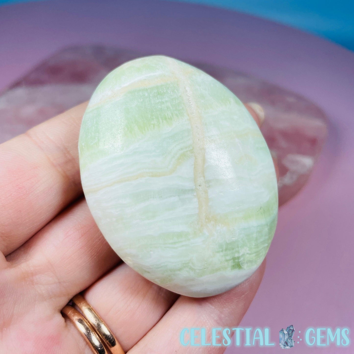 Pistachio Calcite Palmstone