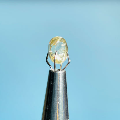 Natural Citrine Faceted Oval-Cut Gemstone in Specimen Box