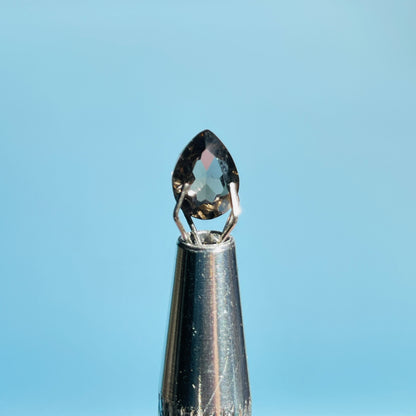 Smoky Quartz Faceted Oval-Cut Gemstone in Specimen Box