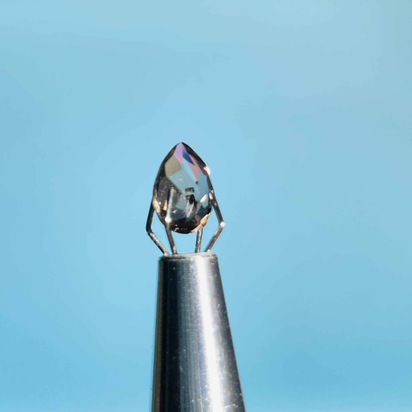 Smoky Quartz Faceted Oval-Cut Gemstone in Specimen Box