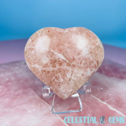 Rose Calcite Heart Medium Carving