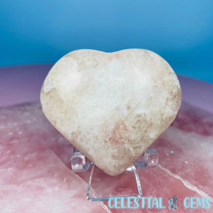 Rose Calcite Heart Medium Carving