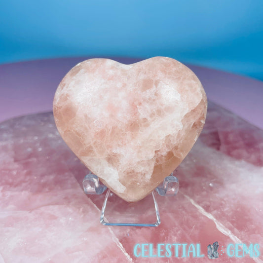 Rose Calcite Heart Medium Carving