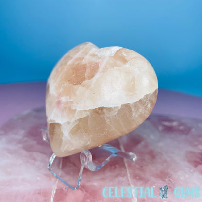 Rose Calcite Heart Medium Carving