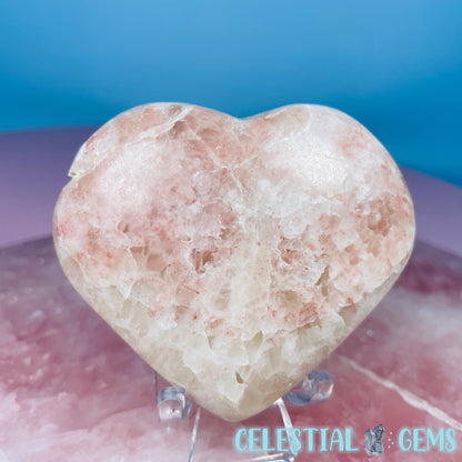 Rose Calcite Heart Medium Carving