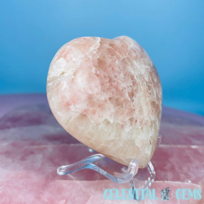 Rose Calcite Heart Medium Carving