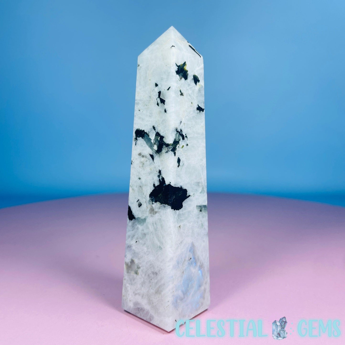 Rainbow Moonstone Medium Obelisk Tower