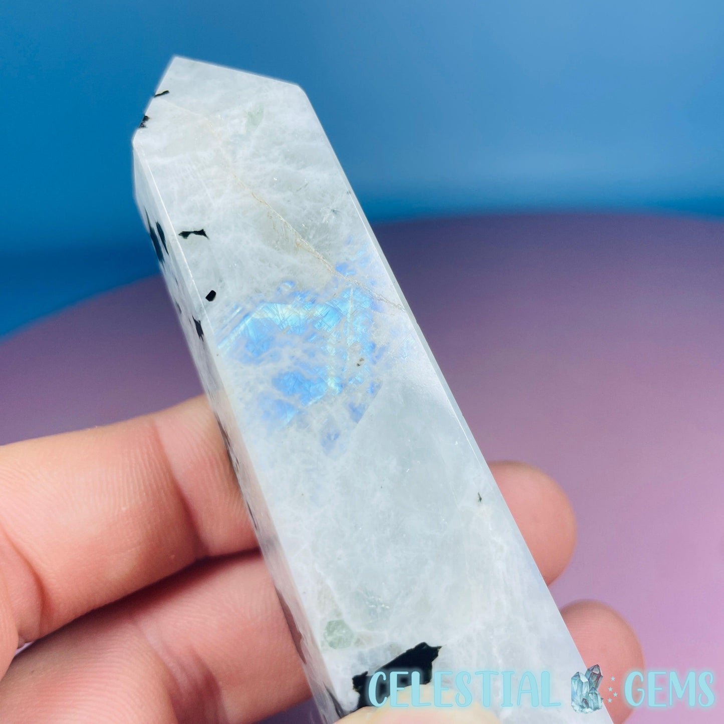 Rainbow Moonstone Medium Obelisk Tower