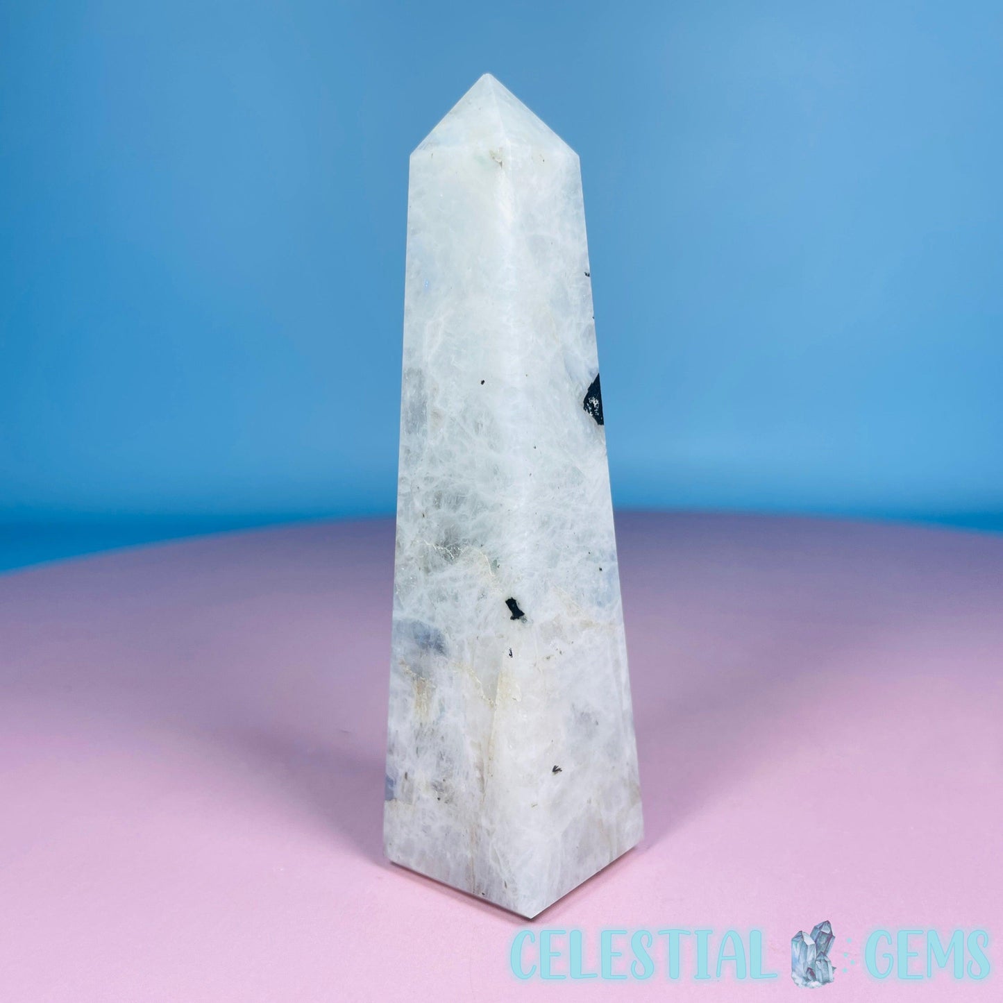 Rainbow Moonstone Medium Obelisk Tower