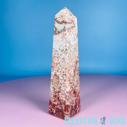 Rosetta Lace Agate Small Obelisk Tower