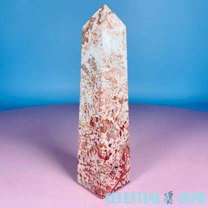 Rosetta Lace Agate Small Obelisk Tower