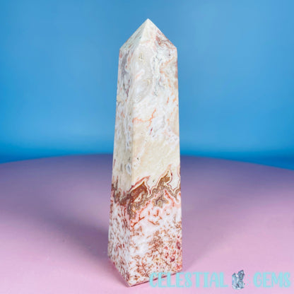 Rosetta Lace Agate Small Obelisk Tower