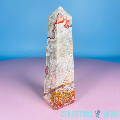 Rosetta Lace Agate Small Obelisk Tower