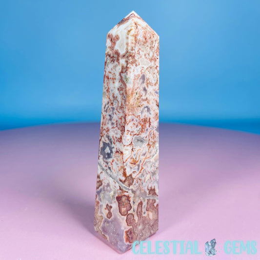 Rosetta Lace Agate Small Obelisk Tower