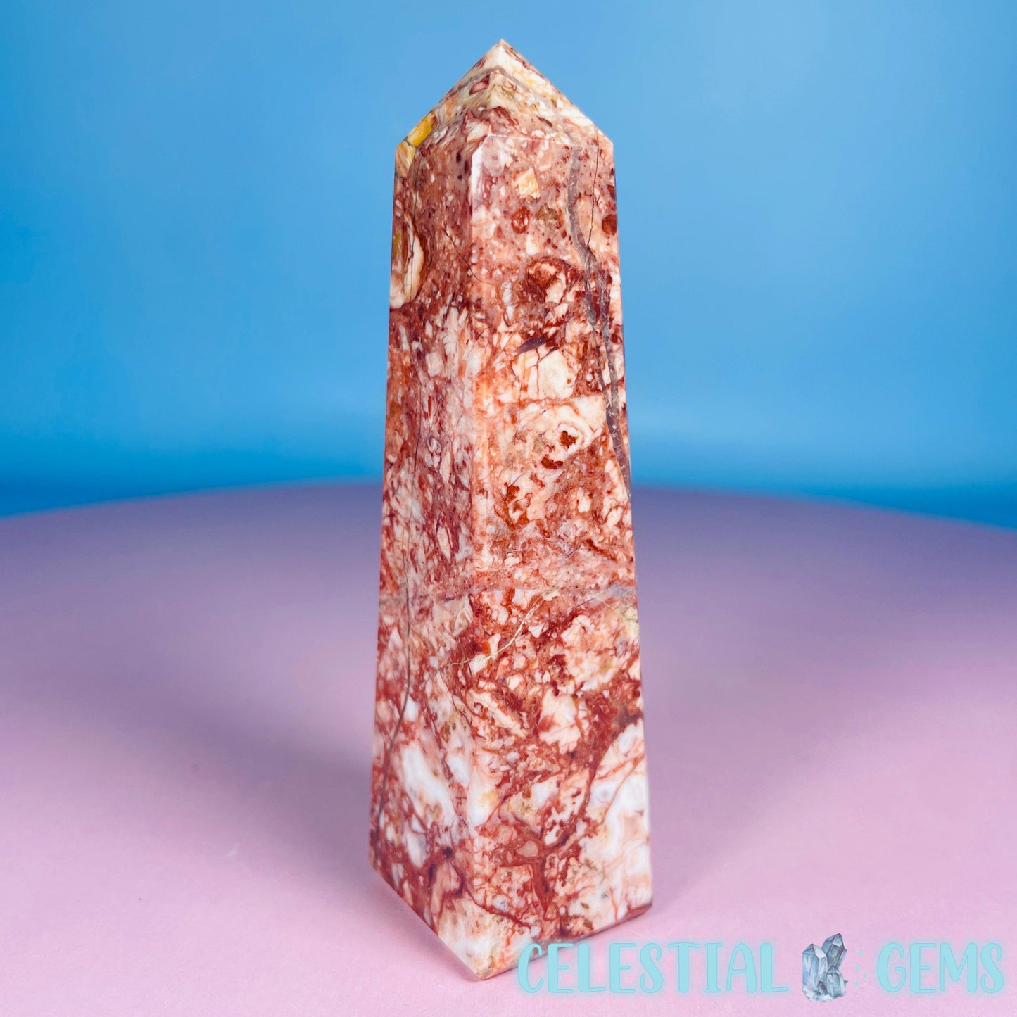 Rosetta Lace Agate Small Obelisk Tower