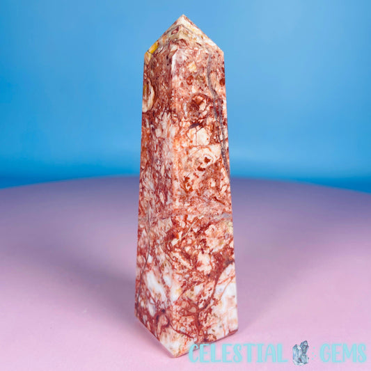 Rosetta Lace Agate Small Obelisk Tower