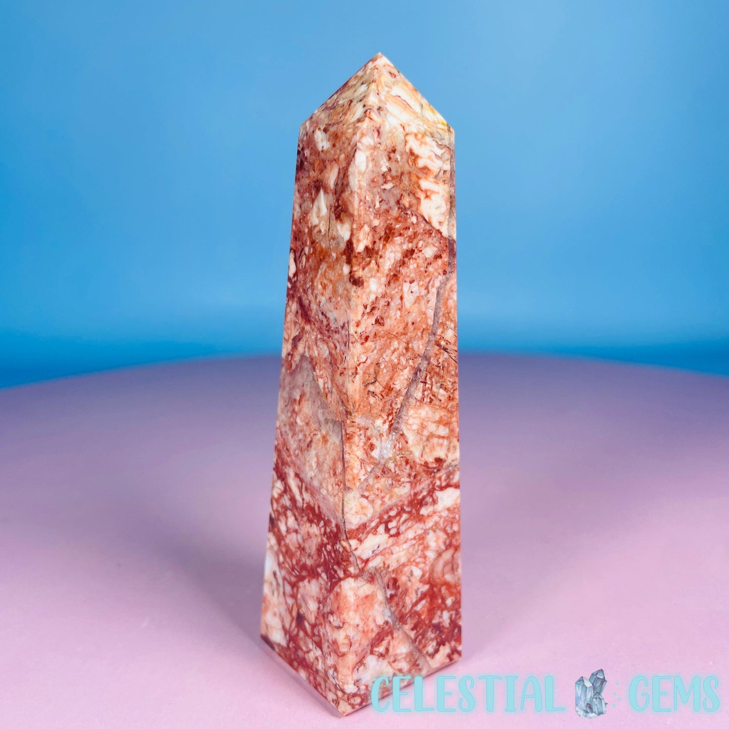 Rosetta Lace Agate Small Obelisk Tower