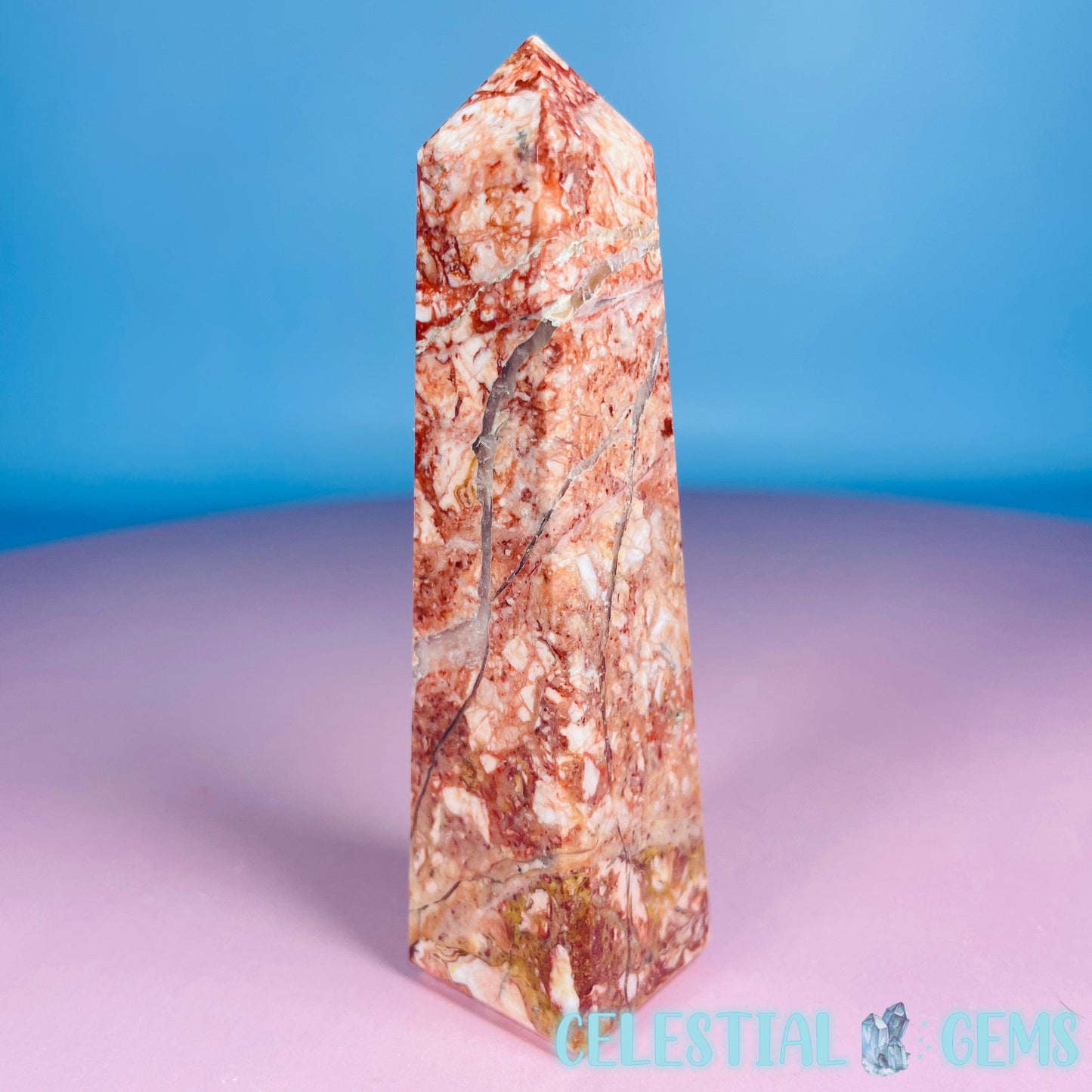 Rosetta Lace Agate Small Obelisk Tower