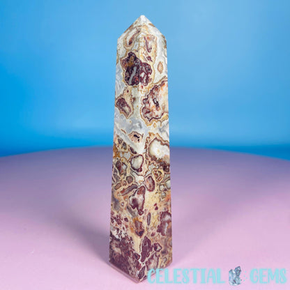 Rosetta Lace Agate Small Obelisk Tower