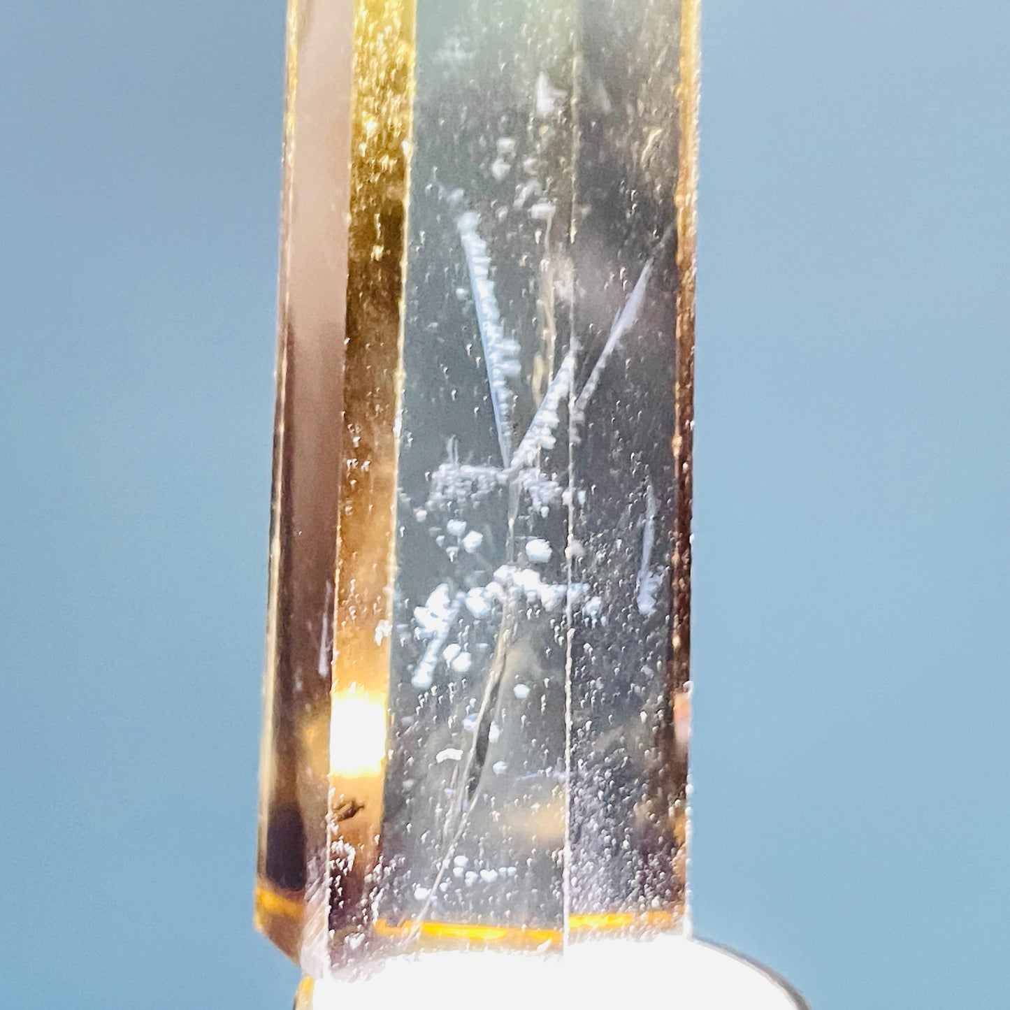Dumortierite 'Blue Needle' in Citrine Small Tower
