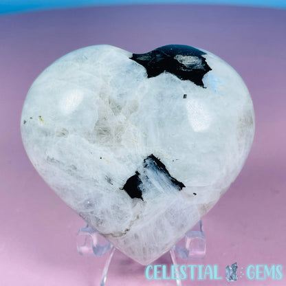 Rainbow Moonstone Heart Medium Carving