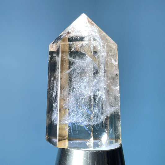 Dumortierite 'Blue Needle' in Citrine Small Tower