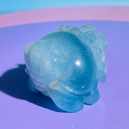 Aquamarine 'Pixiu' Dragon Medium Carving (Video)