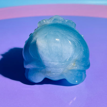 Aquamarine 'Pixiu' Dragon Medium Carving (Video)