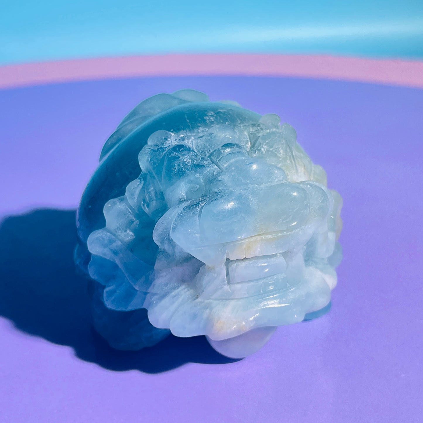 Aquamarine 'Pixiu' Dragon Medium Carving (Video)