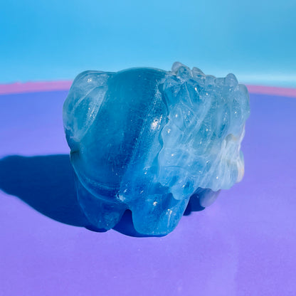 Aquamarine 'Pixiu' Dragon Medium Carving (Video)