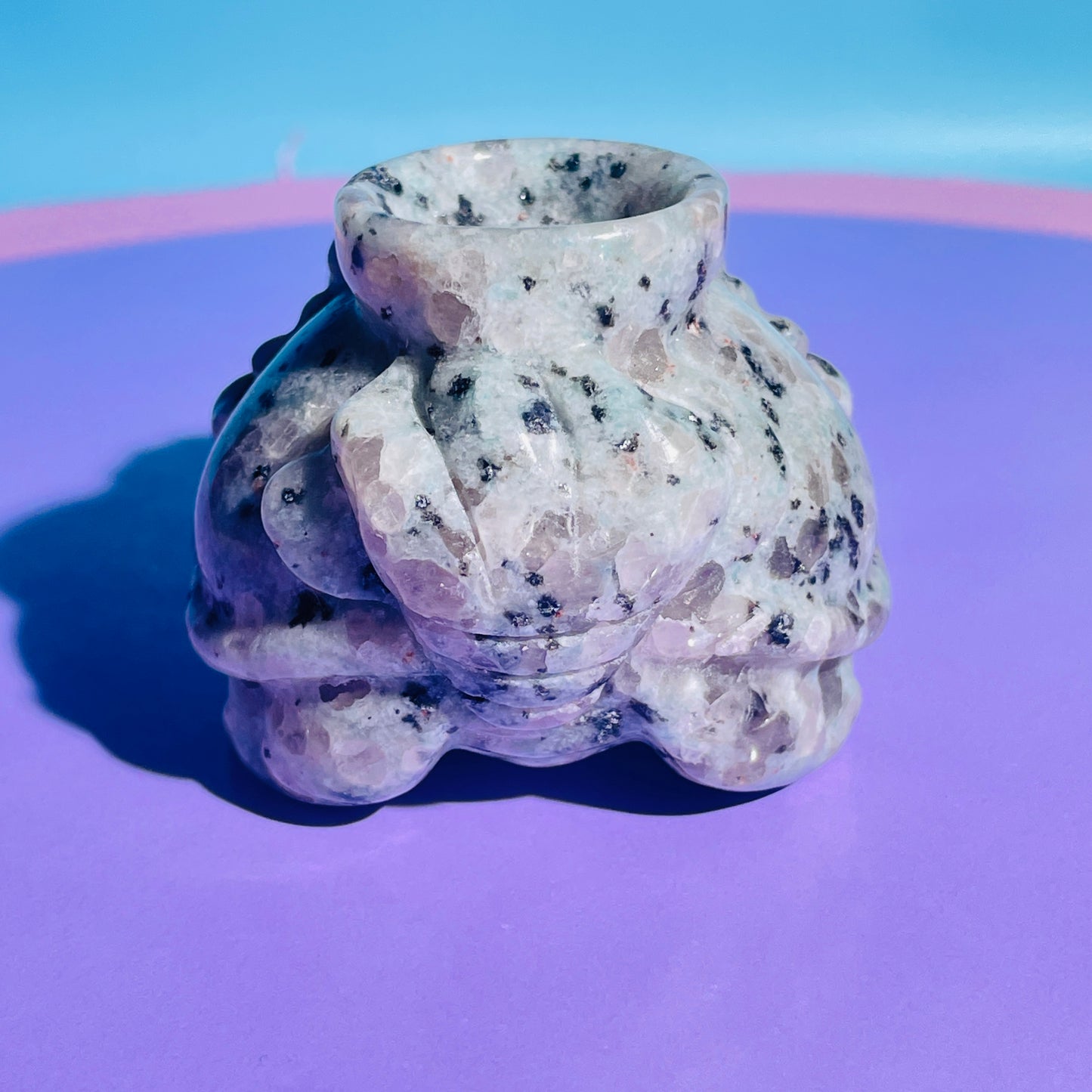 Kiwi Jasper 'Pixiu' Dragon with Offering Bowl Medium Carving