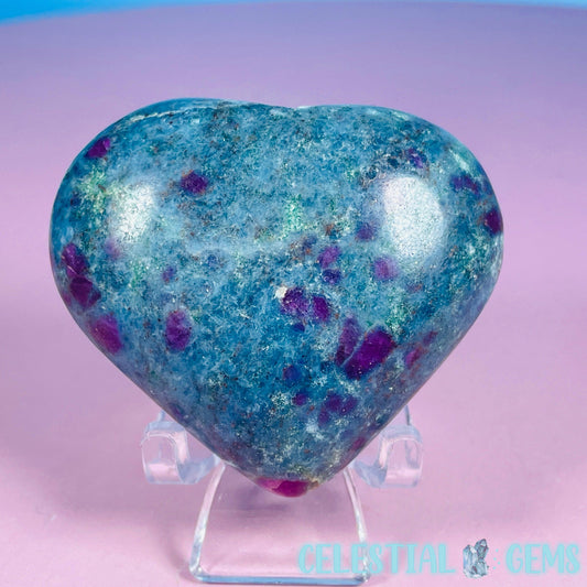 Ruby + Kyanite Heart Medium Carving