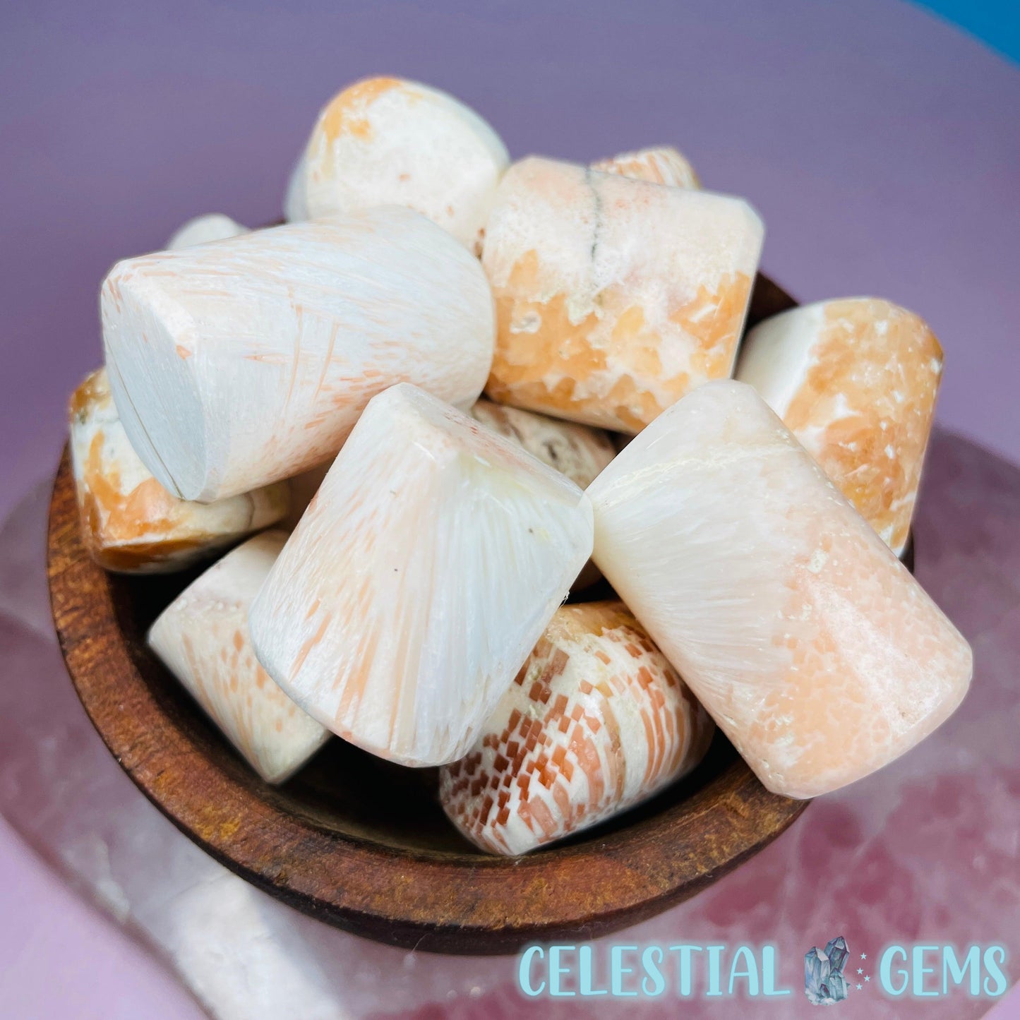 Peach Scolecite Tumble