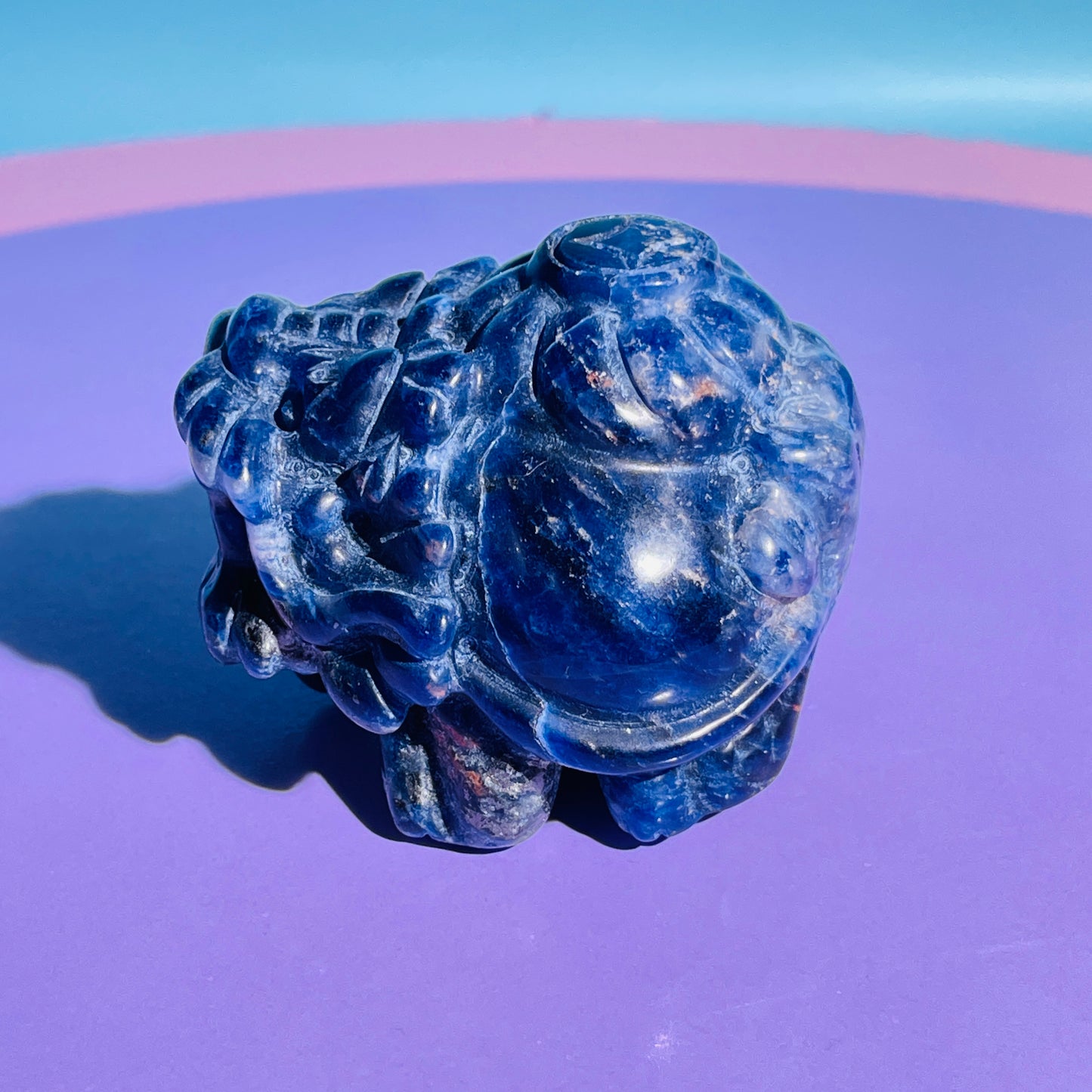 Sodalite 'Pixiu' Dragon with Money Pouch Medium Carving