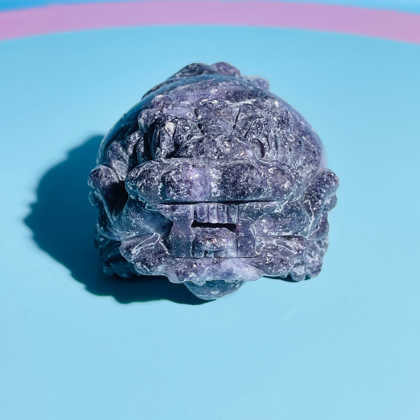 Purple Lepidolite Mica 'Pixiu' Dragon Medium Carving