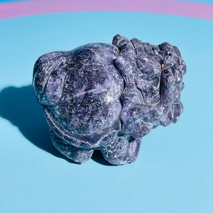 Purple Lepidolite Mica 'Pixiu' Dragon Medium Carving